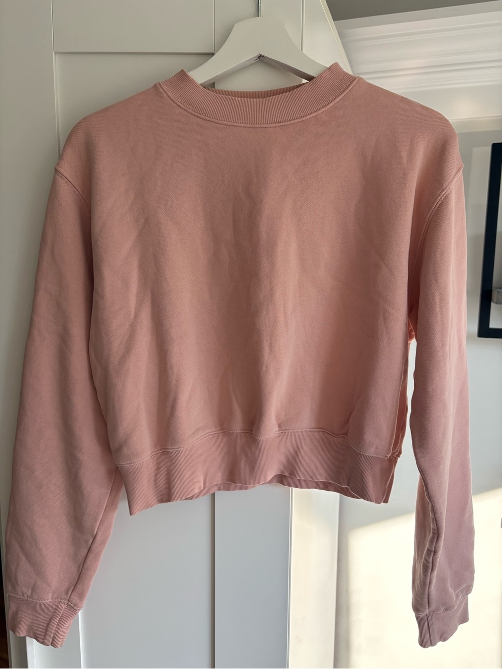 Aritzia TNA Cozy AF Fleece Dusty Pink Crewneck Sweater